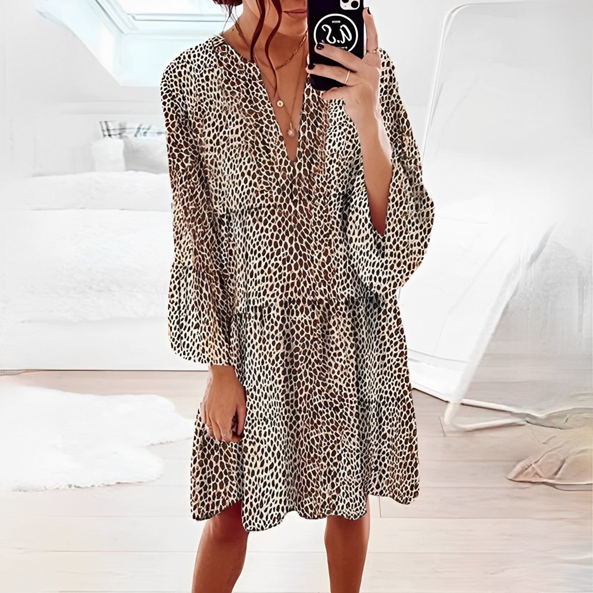 Alice Leroy - Knee length leopard print dress