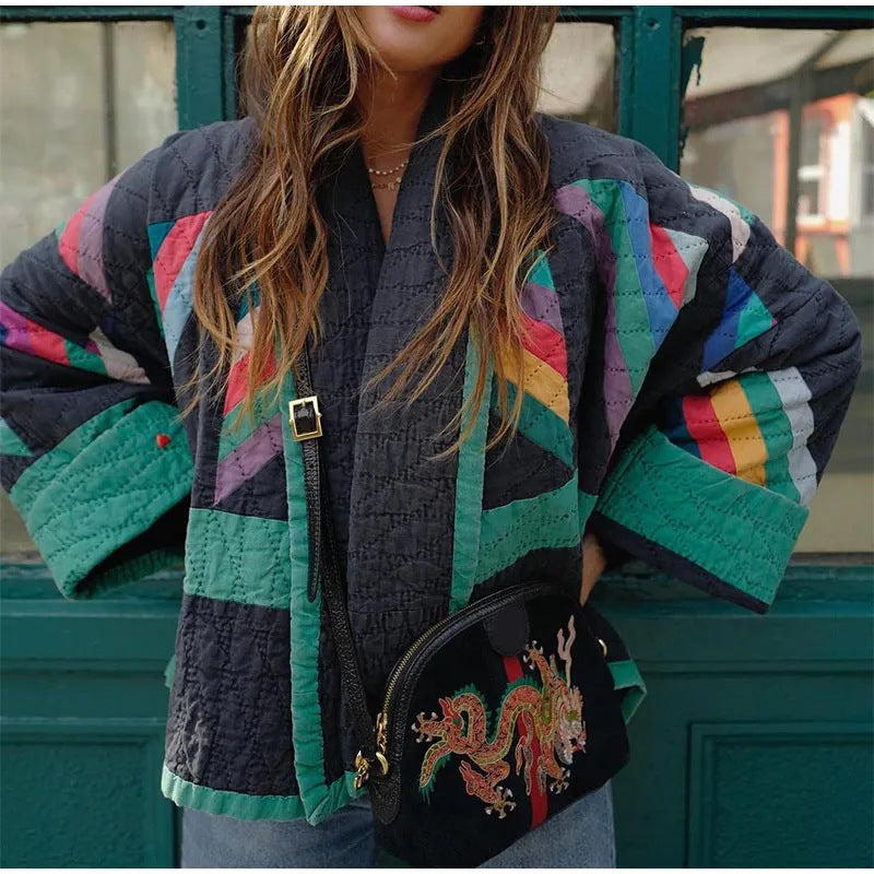 Vintage Colorful Eye Print on sale Jacket