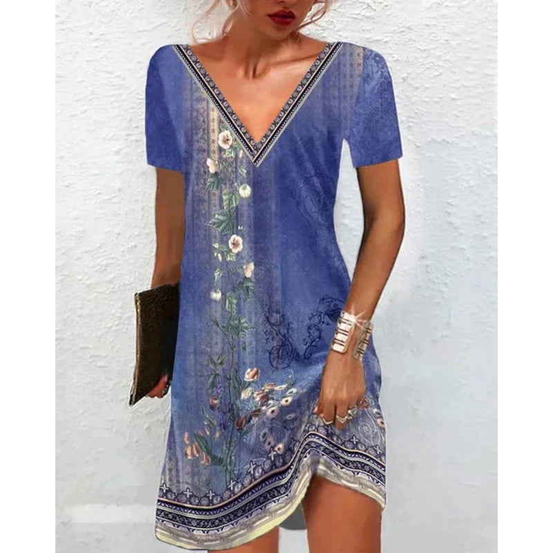 Evelyn I Spring/Summer Dress with Vintage V Neck