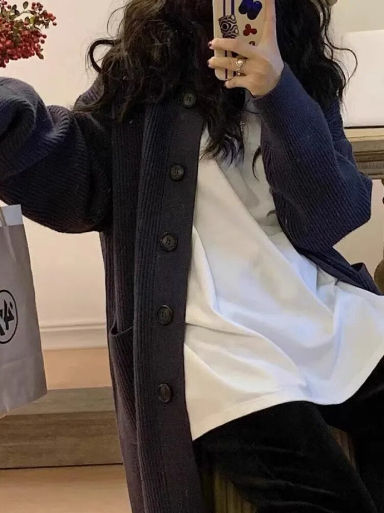 Knitted Oversized Cardigan Coat Style