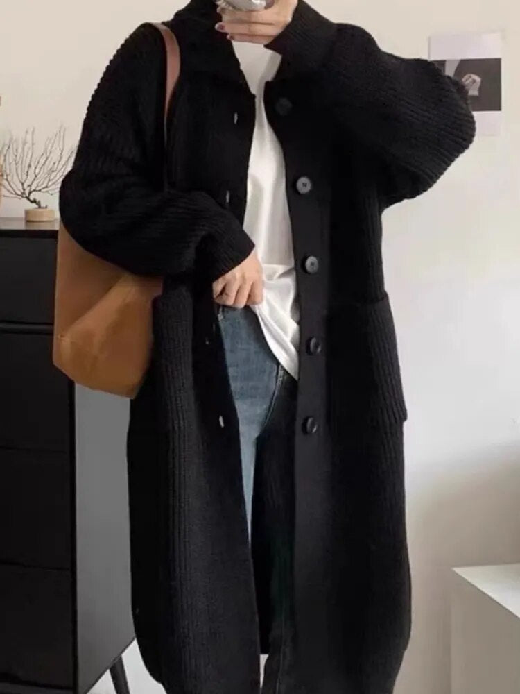 Knitted Oversized Cardigan Coat Style