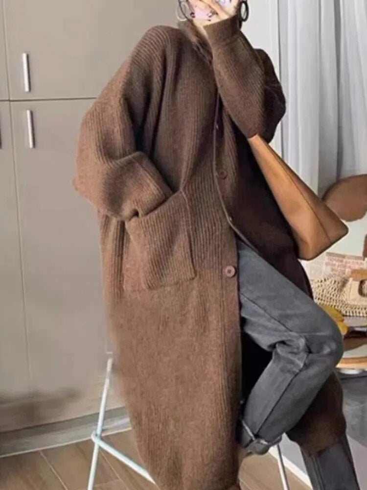 Knitted Oversized Cardigan Coat Style