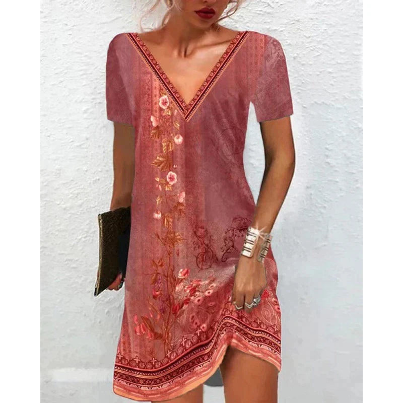 Evelyn I Spring/Summer Dress with Vintage V Neck