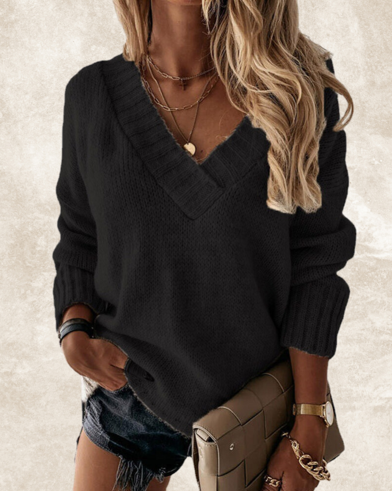 Riva Lefèvre | Long sleeve pullover with V-neckline