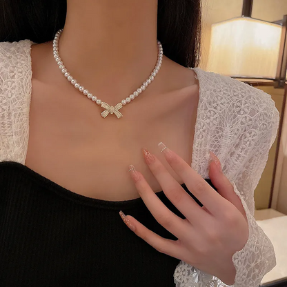 Coquette Pearl Necklace