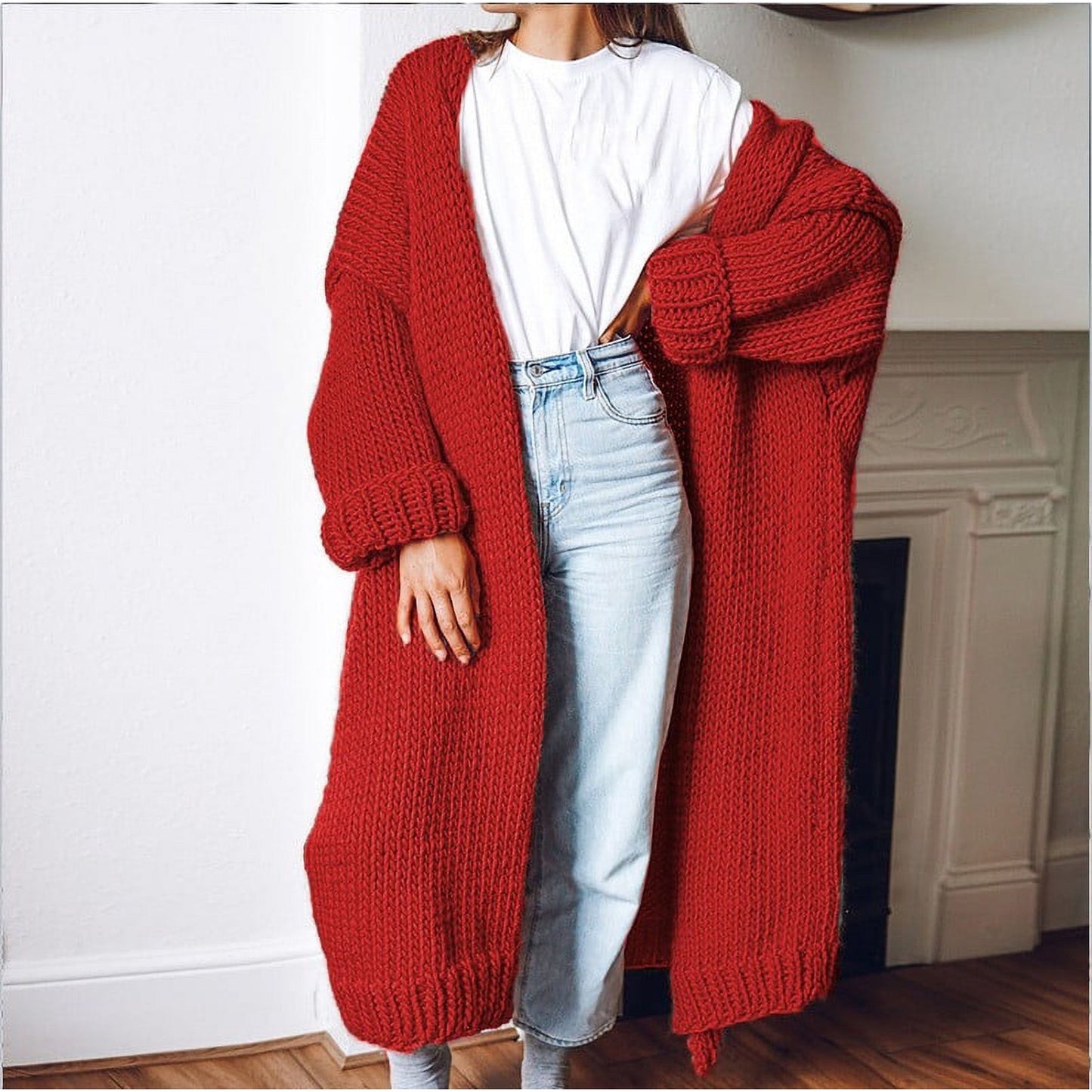 Long Knitted Oversized Cardigan for Women