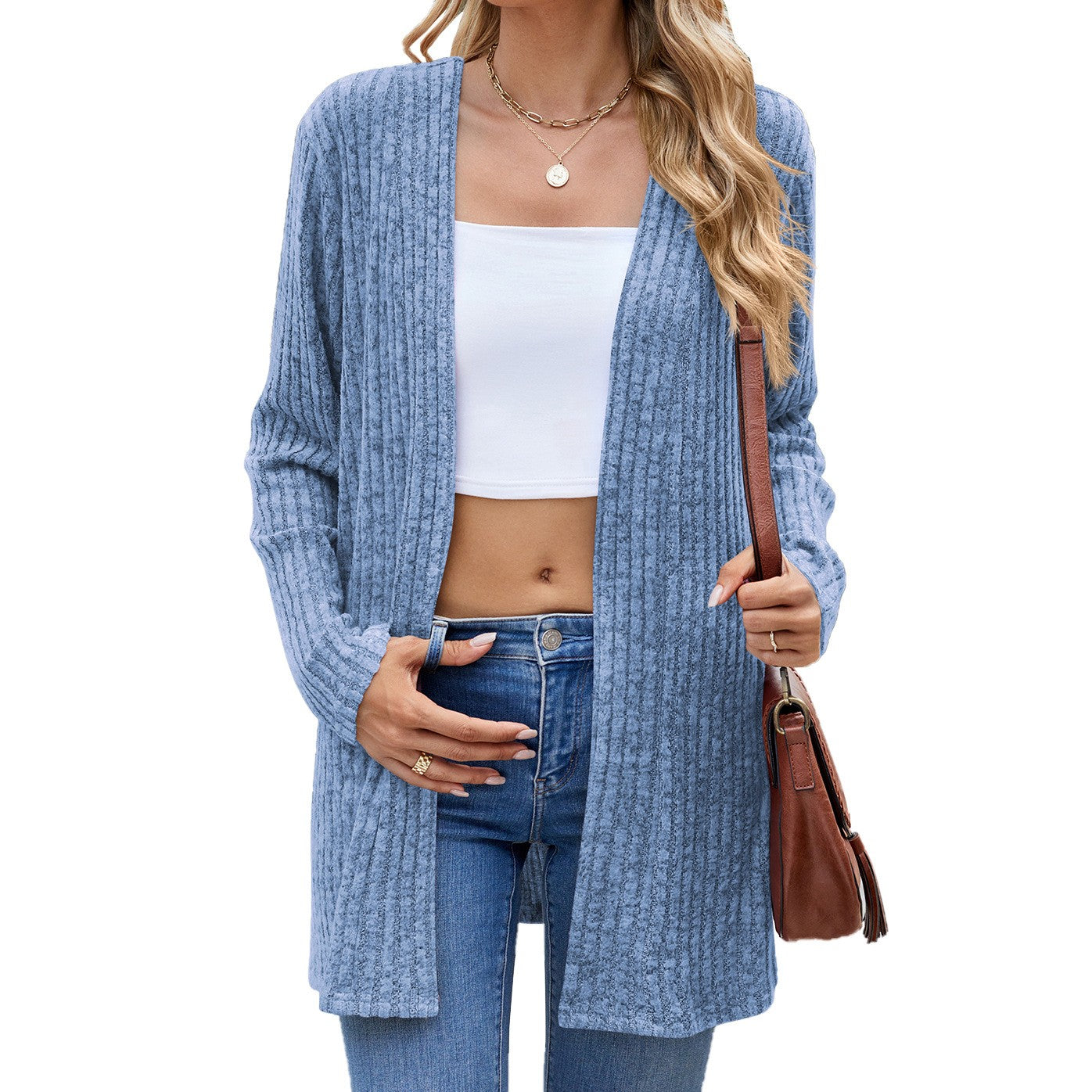 Women's Crochet Cardigan with Pockets