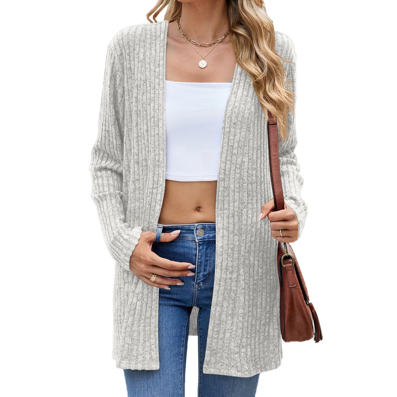 Women's Crochet Cardigan with Pockets