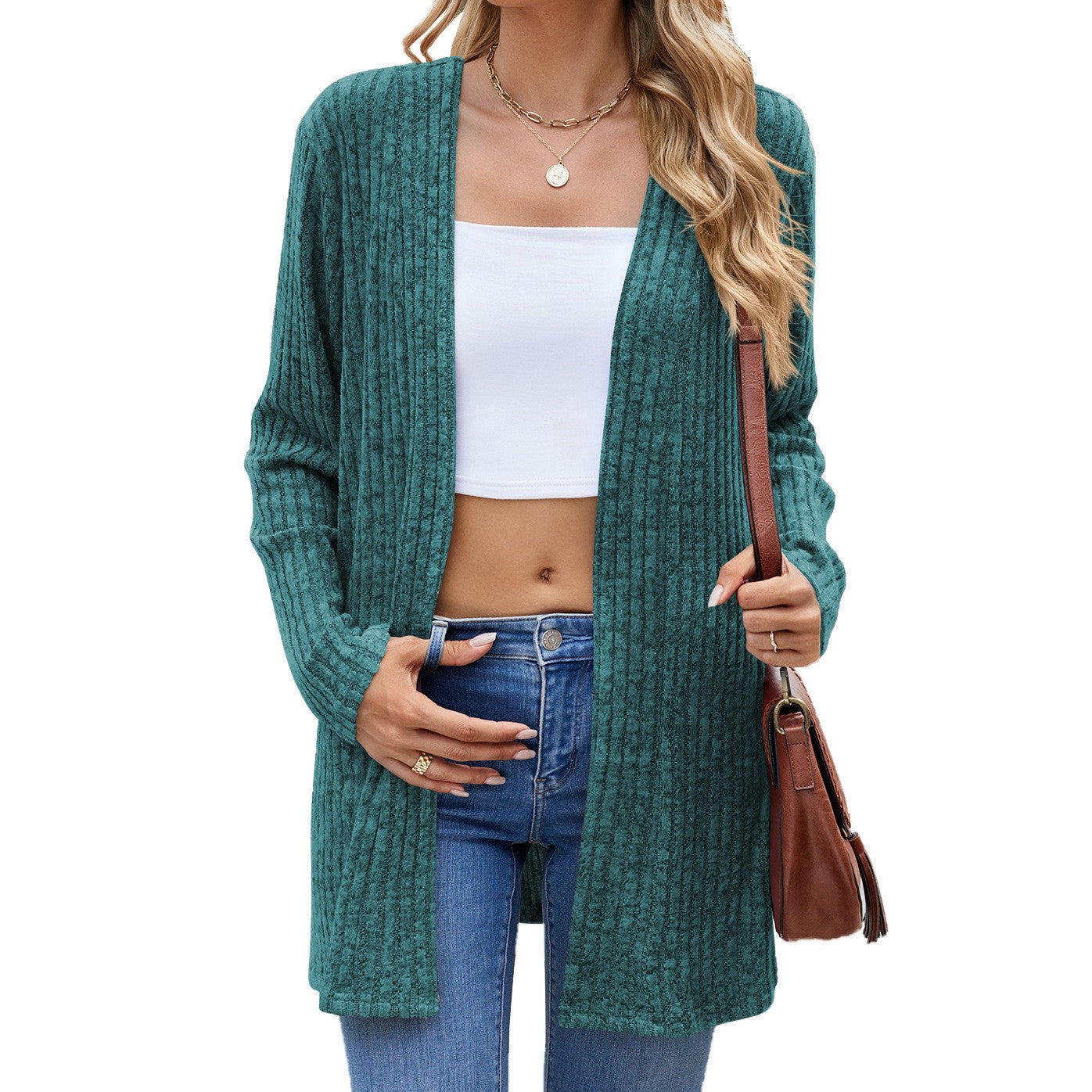 Women's Crochet Cardigan with Pockets