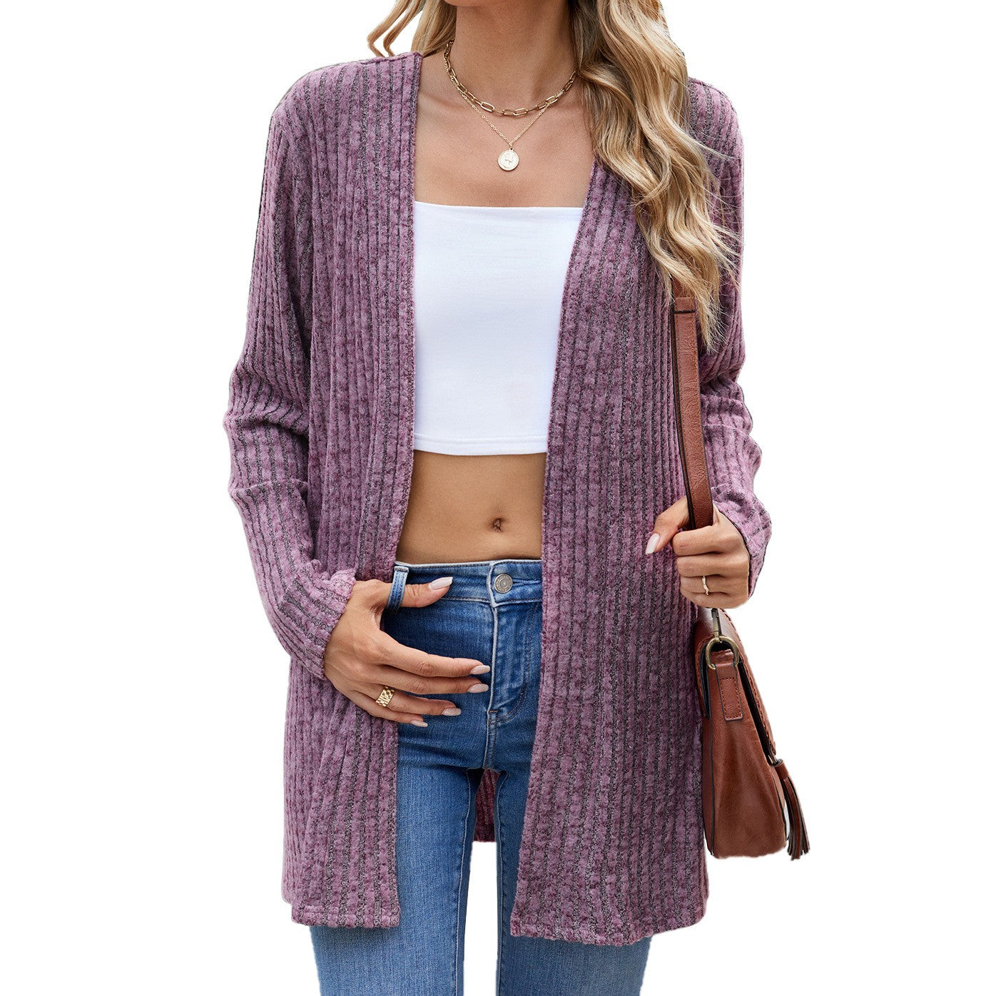 Women's Crochet Cardigan with Pockets