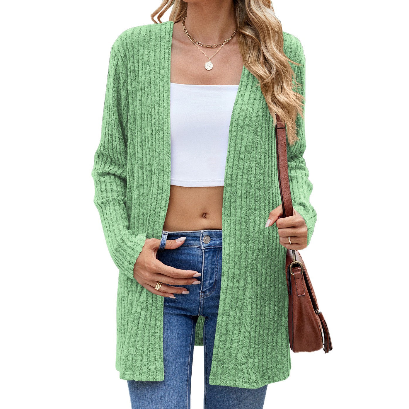 Women's Crochet Cardigan with Pockets