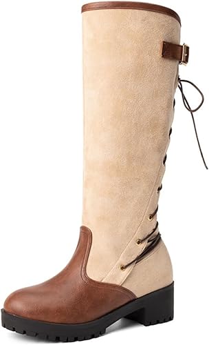 Lace-Up Back Knee-High Fashion Boots for Women