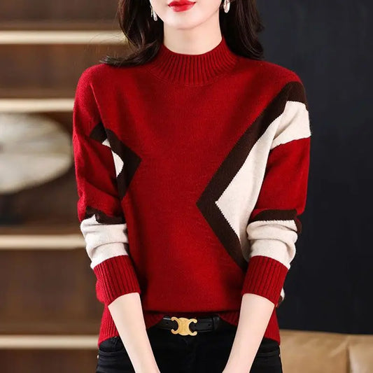 Élodie Lavin | Vintage Pattern Semi-High Neck Sweater