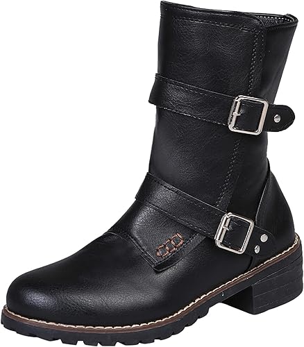 Mid-Calf Leather Boots for Women