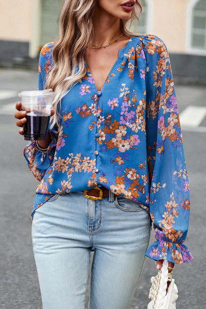 Alice Leroy - Elegant Floral Button-Up Blouse (New Colours)