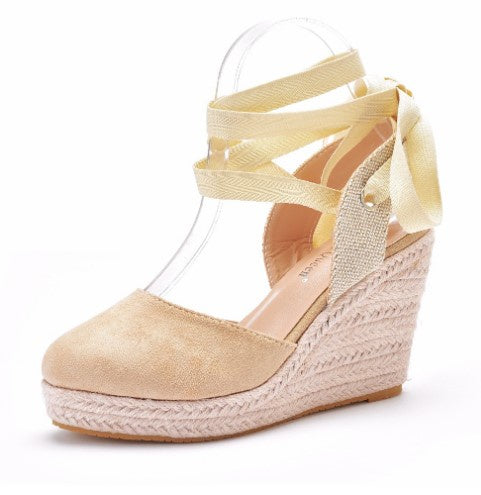 Tie Leg Design | Espadrille Wedge Sandals