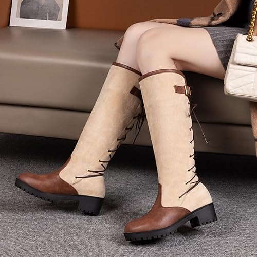 Lace-Up Back Knee-High Fashion Boots for Women