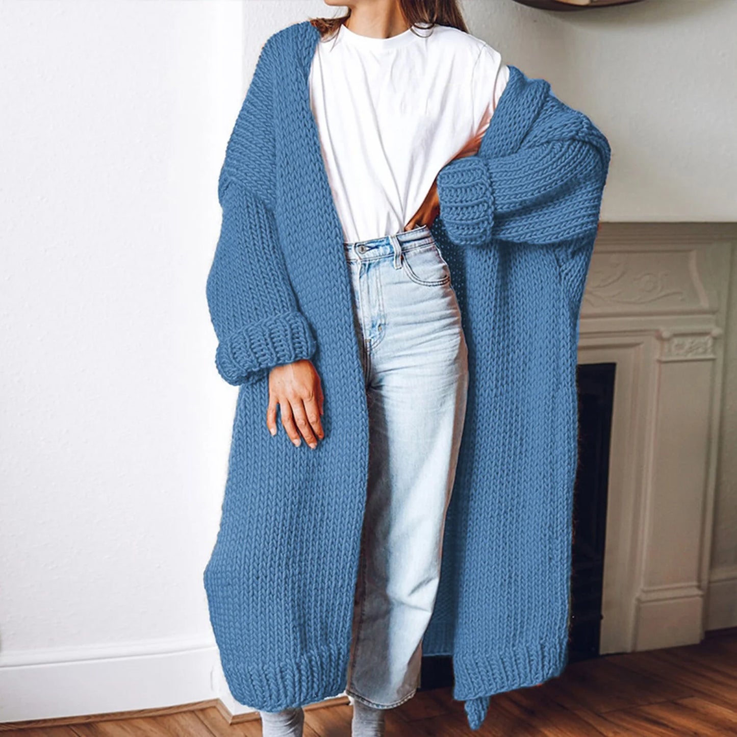 Long Knitted Oversized Cardigan for Women