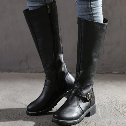 Women's High Boots with Buckle and Heel