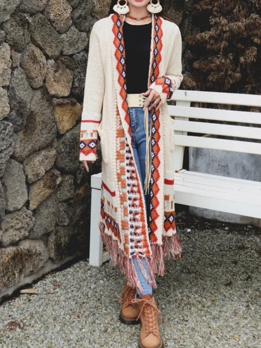 Bohemian Style Long Knitted Cardigan