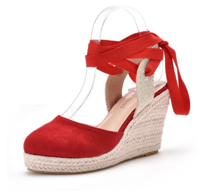 Tie Leg Design | Espadrille Wedge Sandals