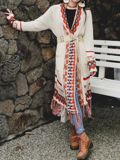 Bohemian Style Long Knitted Cardigan