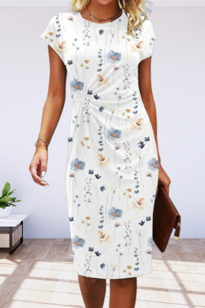 Élodie Lavin | Short Sleeve Elegant Flower Dress