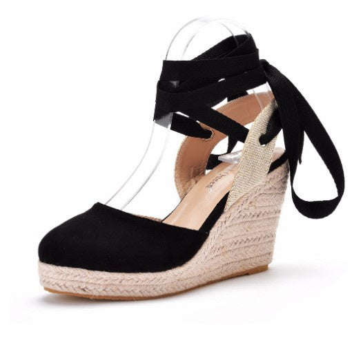 Tie Leg Design | Espadrille Wedge Sandals