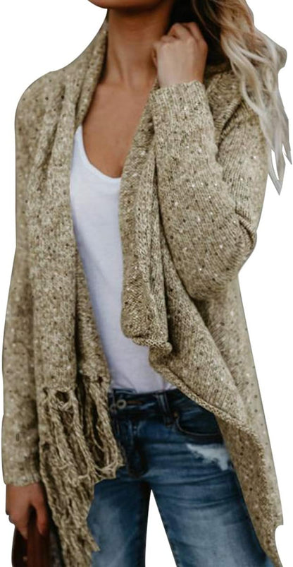 Pullover Poncho for Ladies - Knitted Long Cardigan