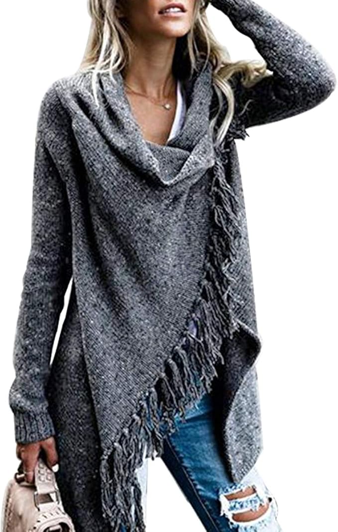 Pullover Poncho for Ladies - Knitted Long Cardigan