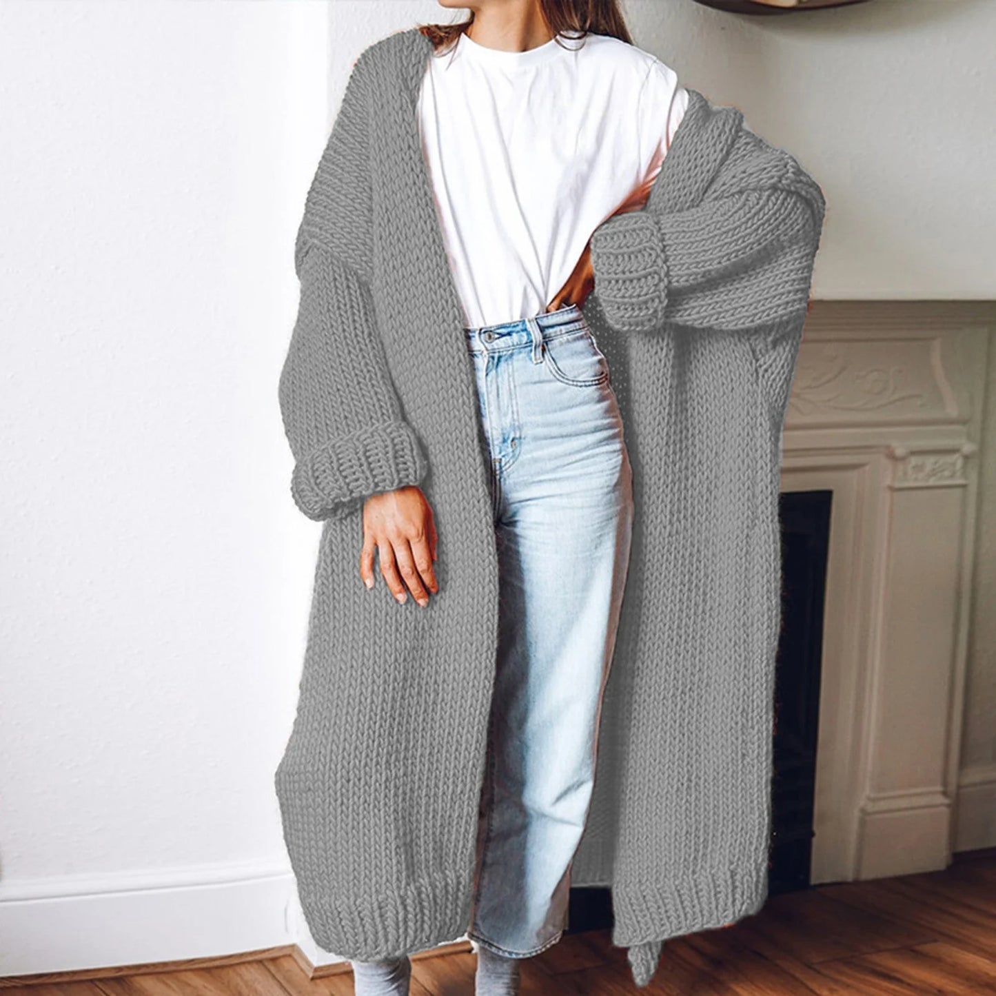 Long Knitted Oversized Cardigan for Women