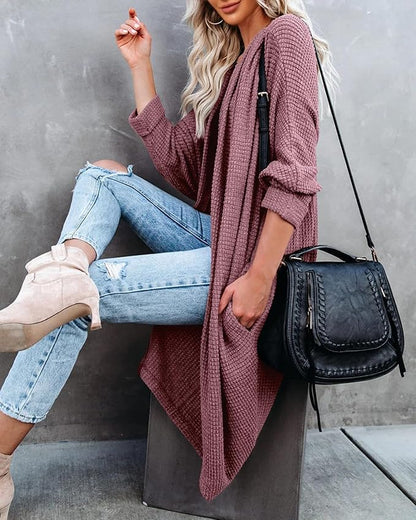 Oversized Knitted Cardigan for Ladies – Batwing Sleeves, Chunky Boho Style