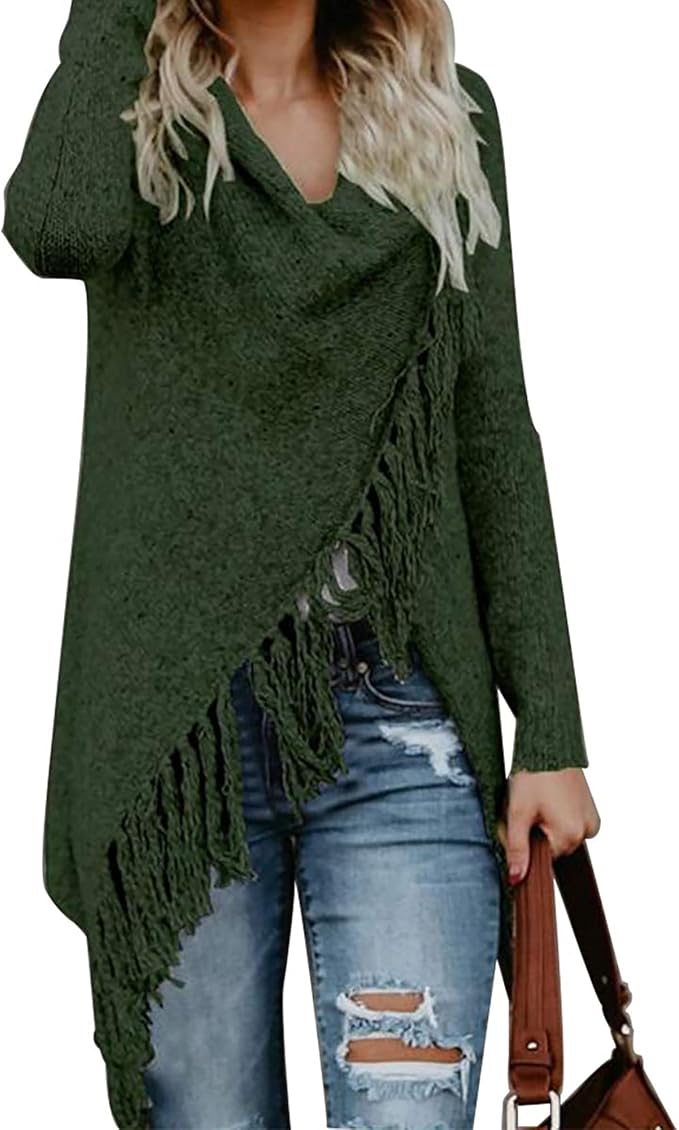 Pullover Poncho for Ladies - Knitted Long Cardigan