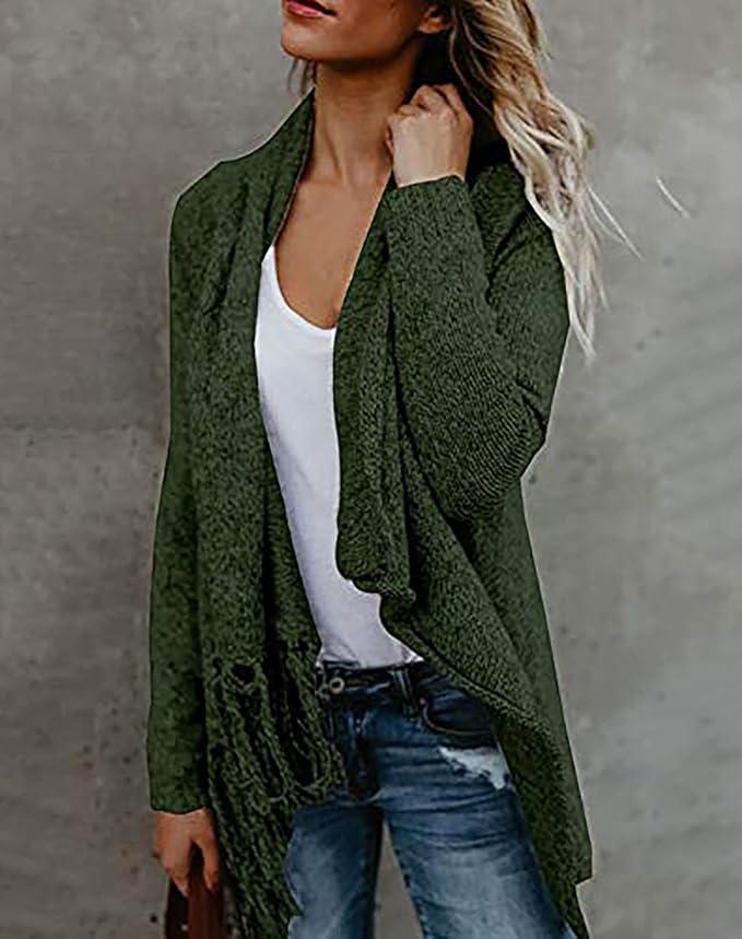 Pullover Poncho for Ladies - Knitted Long Cardigan