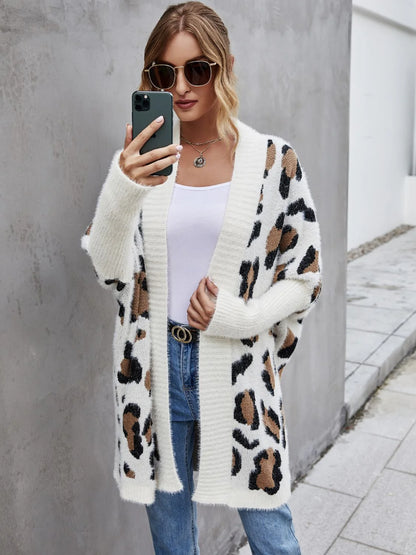 Animal Print Fuzzy Cardigan