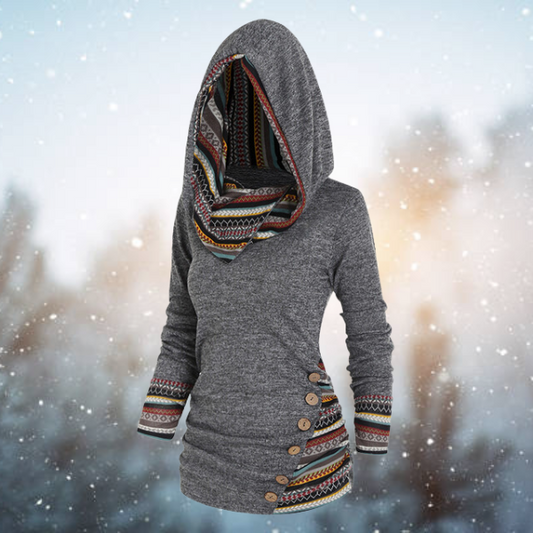 Fleur Rousse | Casual Tribal Hooded Sweatshirt