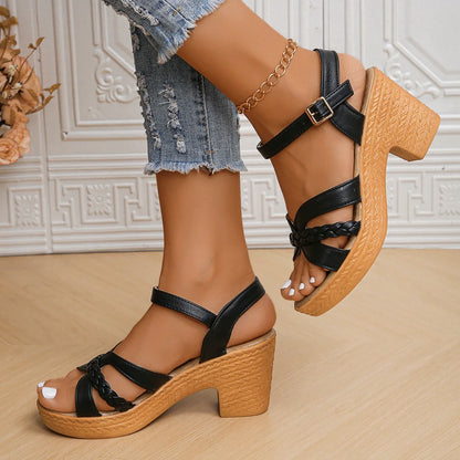 Amélie | Platform high heels sandals with ankle strap