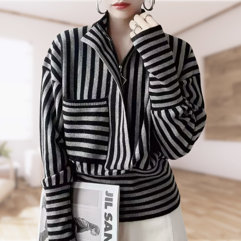 Élodie Lavin | Elegant Striped Jumper