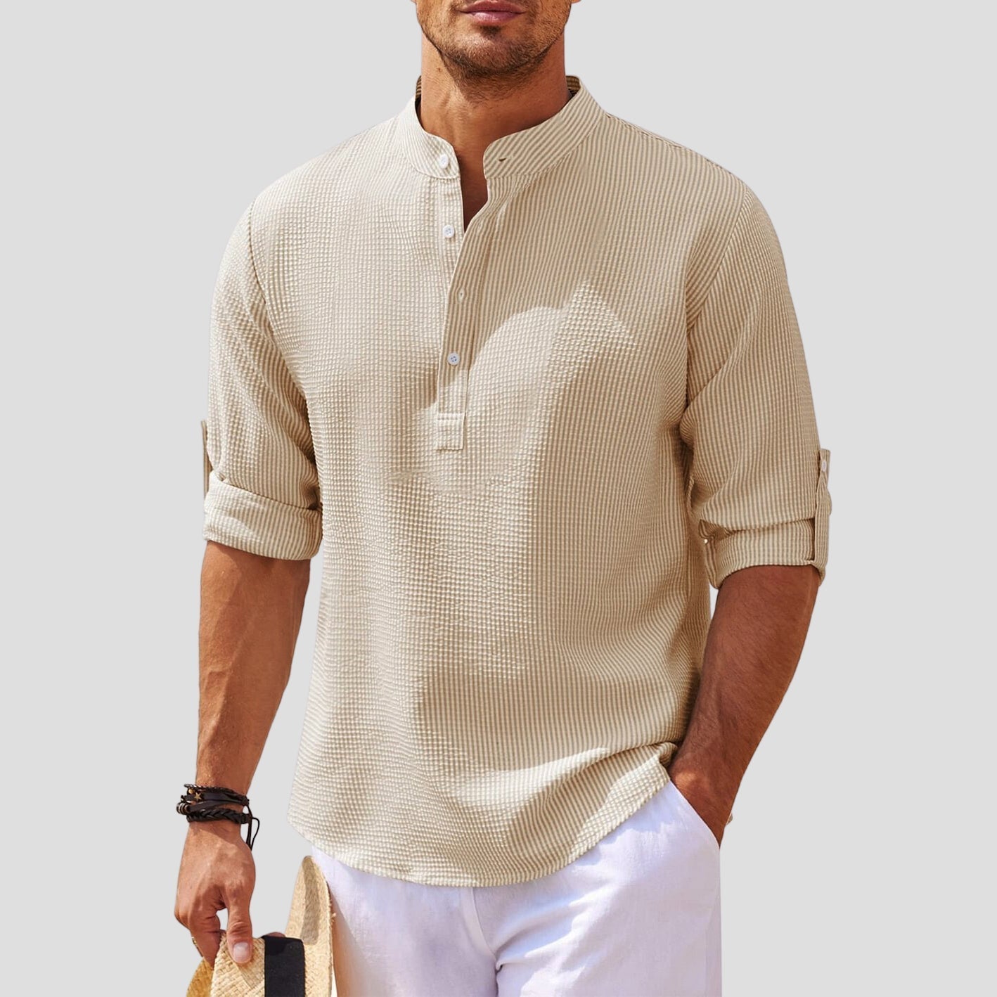 Charlie | Henley Linen Shirt