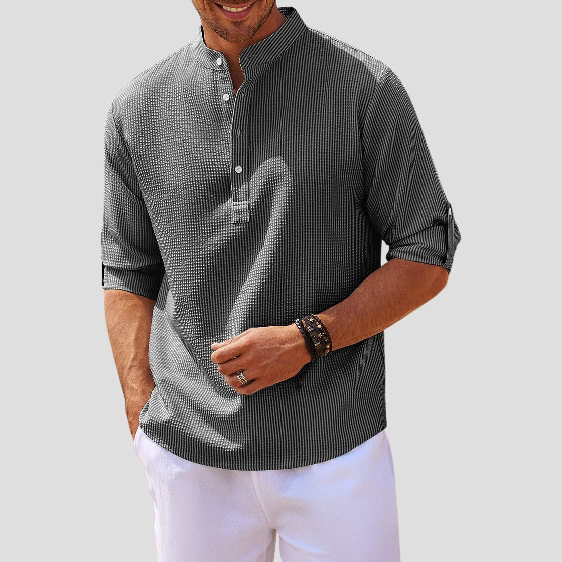 Charlie | Henley Linen Shirt