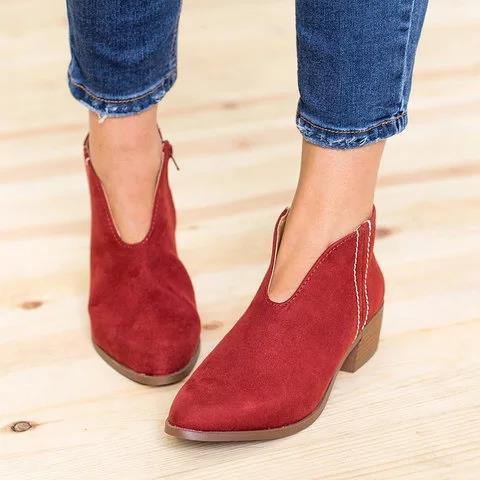 Fleur Rousse | Sexy V-cut ankle boots for women