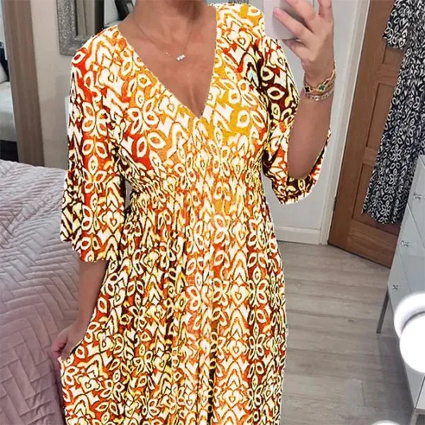 Eva | V-Neck Floral Dress