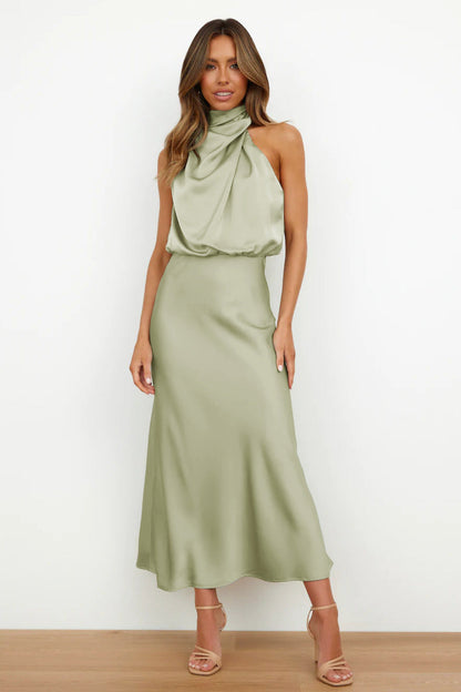 Alice Leroy  - Elegant midi dress with an asymmetric round neckline