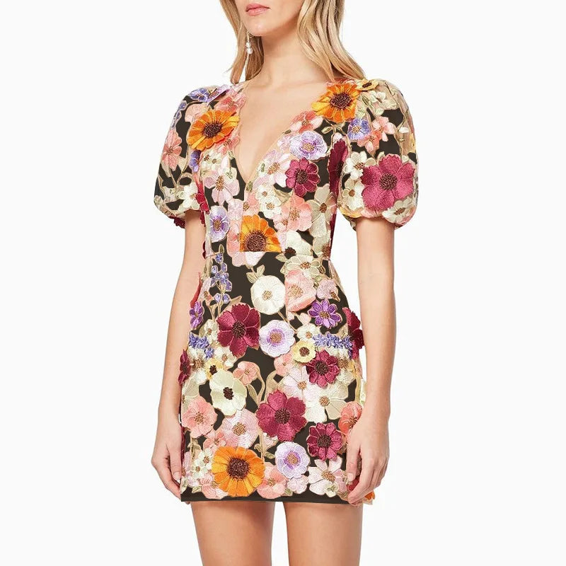 Sofia I Mini dress with floral embroidery