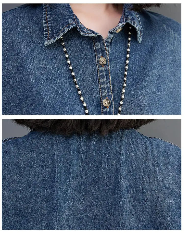 Oversized Raw Hem Denim Jacket