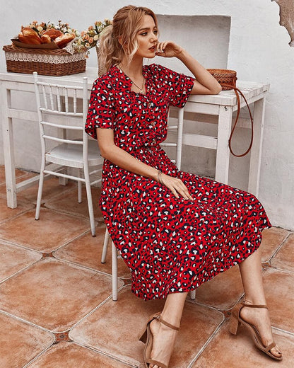 Elegant Leopard Print Dress