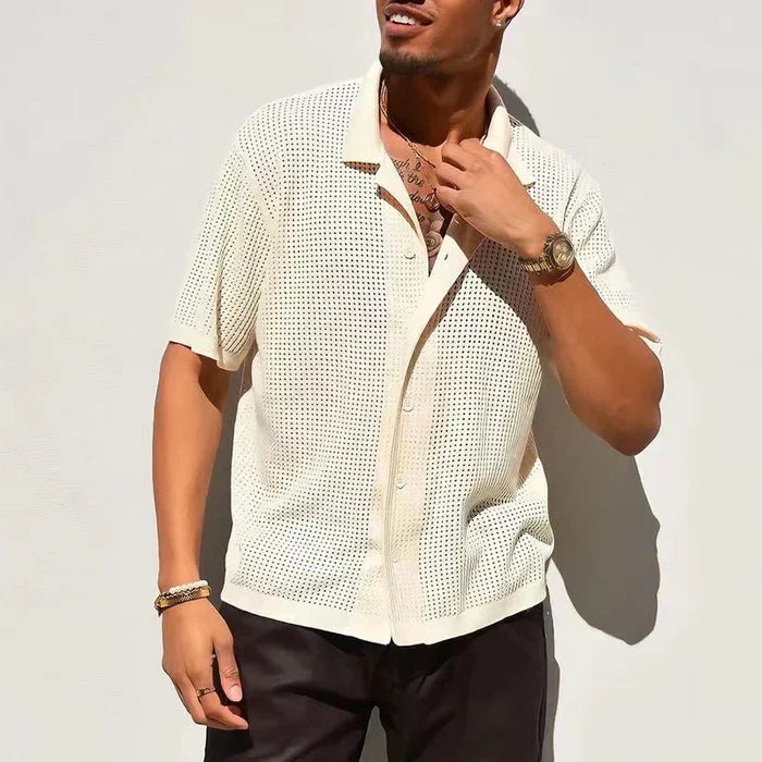 Tommy | Casual men's crocheted shirt