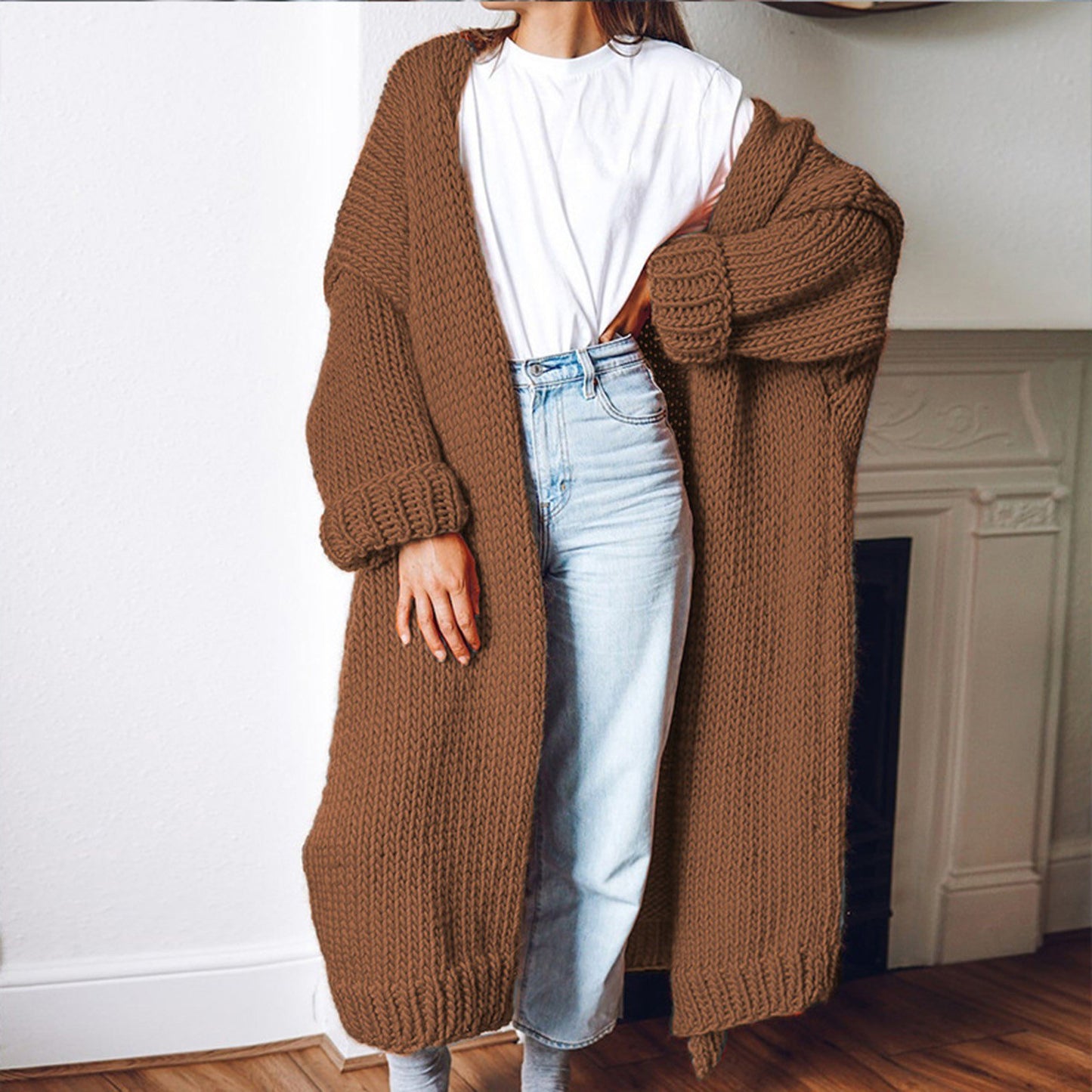 Long Knitted Oversized Cardigan for Women