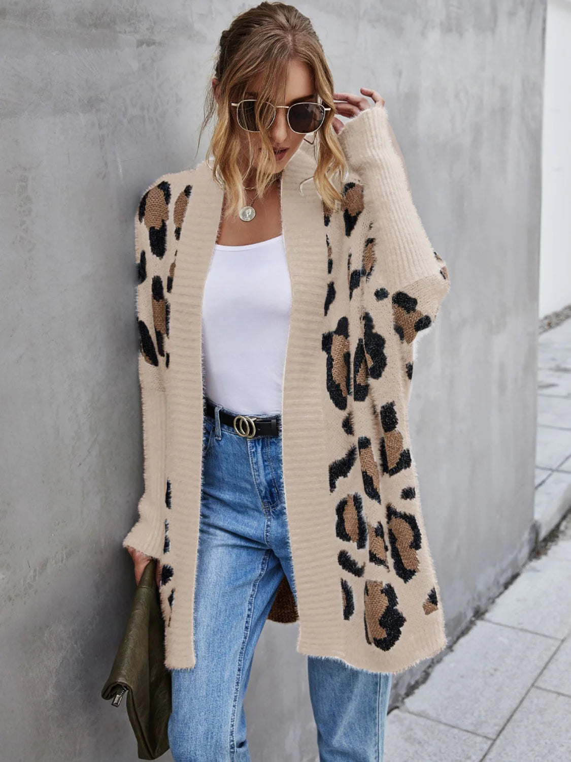 Animal Print Fuzzy Cardigan