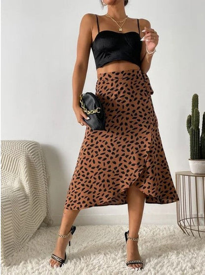 Natalie I Boho Casual Print High Waisted Skirt